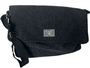 Lucky You Gray Messenger Bag wool/felt-like exterior, adjustable shoulder strap